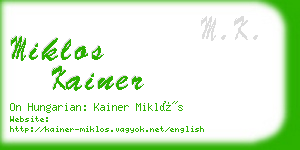 miklos kainer business card
